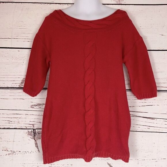 Old Navy Red Knitted Sweater Dress - Picture 1 of 6